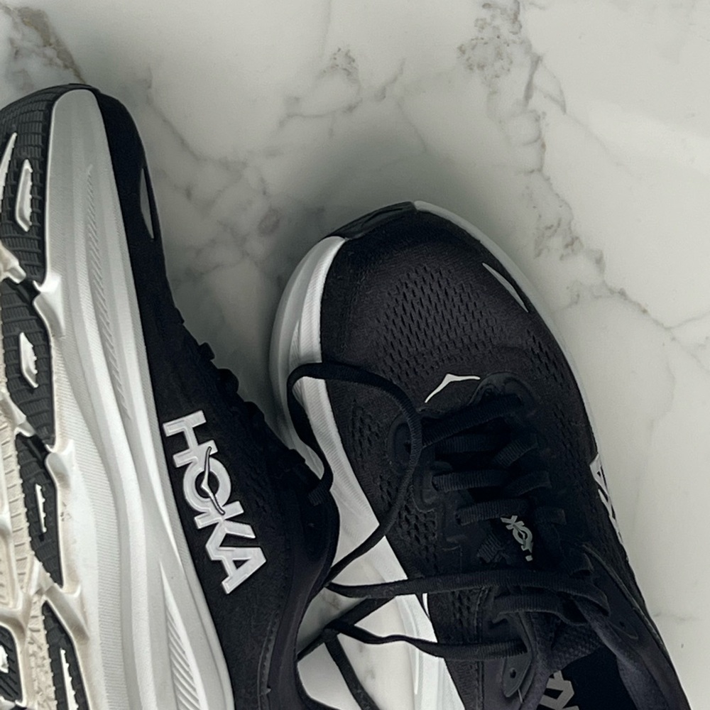 HOKA Black and White Running Shoes